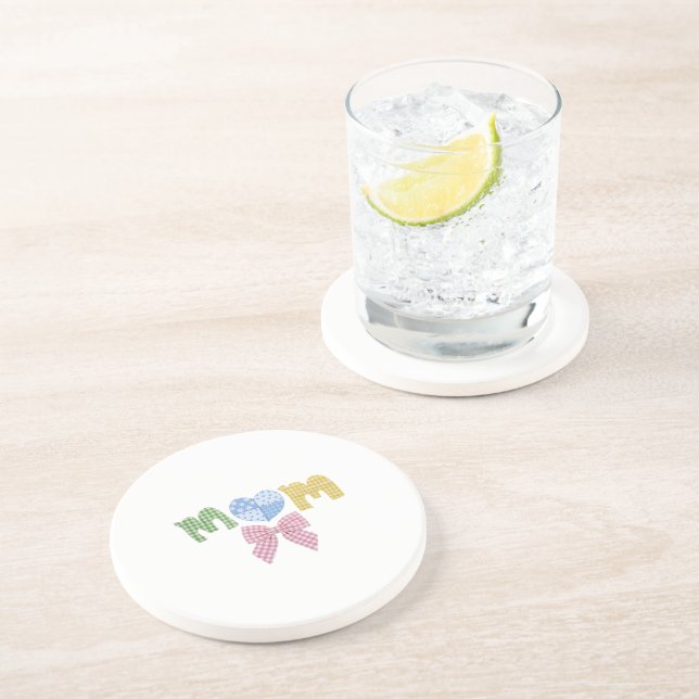 Porta-copos Mom Patchwork Mother's Day Gift Coaster (Lateral)