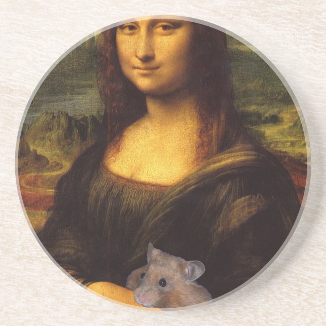 Porta-copos Mona Lisa Com Hamster (Frente)