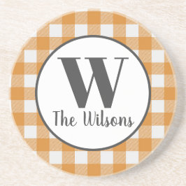 Porta-copos Monograma da Xadrez Búfalo Branco Laranja