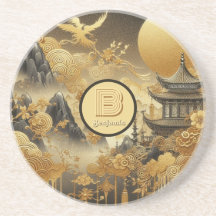 Monograma de Desvio de Ouro Falsa de Pintura Chine