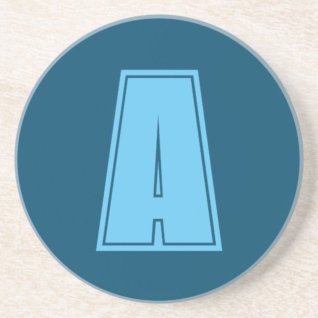 Porta-copos Monograma Inicial Monograma do Ocean & Sky Blue Ch (Frente)