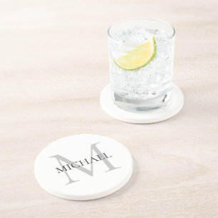 Porta-copos Monograma Personalizado e Nome Branco