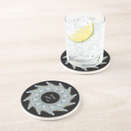 Porta copos Monogrammed do Chickadee azul
