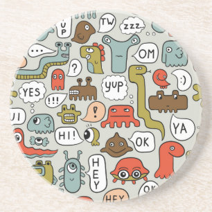 Porta-copos Monstros de Cartoons Bonitos: Fundo Ininterrupto