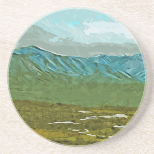 Porta-copos Montanhas e rios de Denali Abstrato