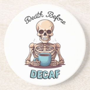 Porta-copos Morte antes do surdo; viciado em café