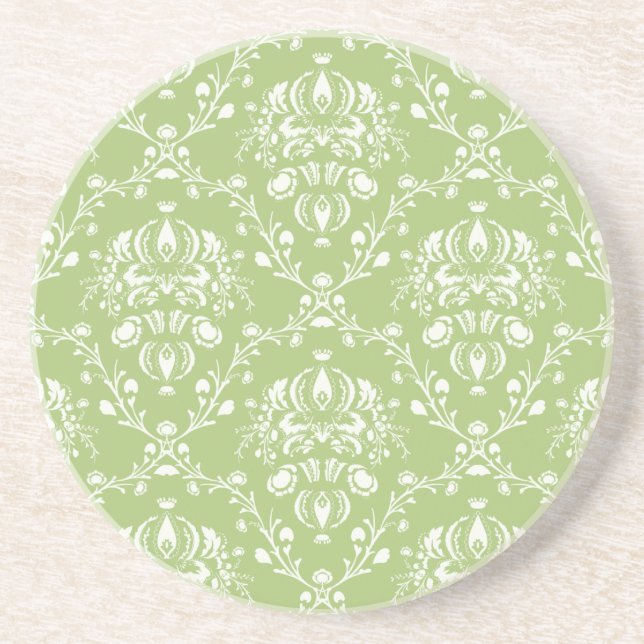 Porta-copos Moss Green Damask (Frente)