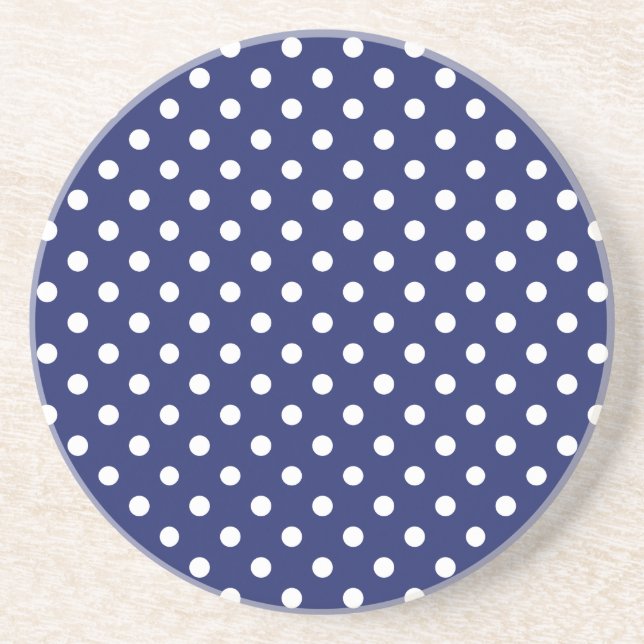 Porta-copos Motif Pois Blanc Bleu marine (Frente)