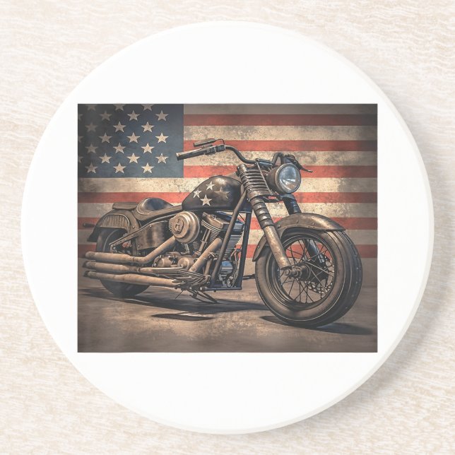 Porta-copos Motorcycle USA Flag Biker (Frente)