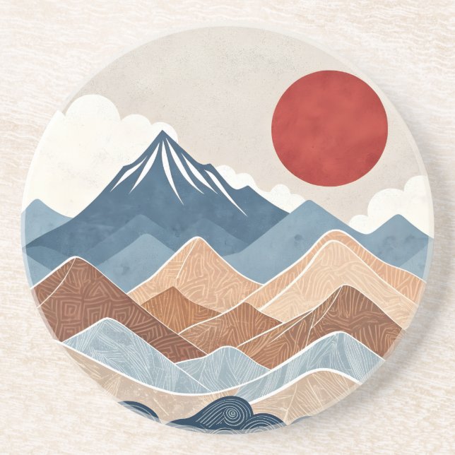 Porta-copos Mountains Sunset Beauty (Frente)
