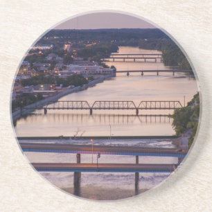 Porta-copos Muitas Pontes Cruzam o Grand River, Vista do Pôr d