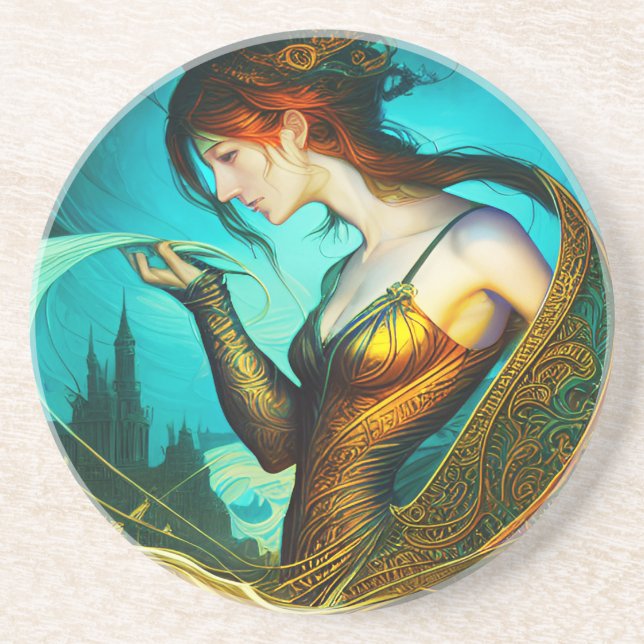 Porta-copos Mulher no Vestido Fluente (Frente)