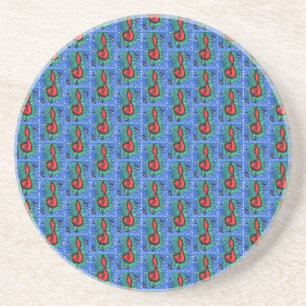 Porta-copos Música amante notação musical design azul alegre