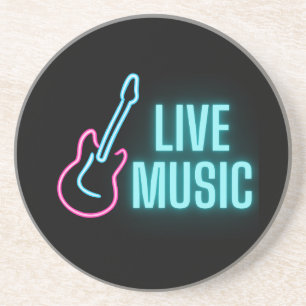 Porta-copos Música ao Vivo Neon Guitarra