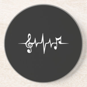 Porta-copos Música Pulse Notes Clef Frequency Wave Sound