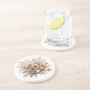 Porta-copos Na moda Happy Fall Pumpkin Flower Buquê Motif