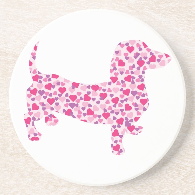 Porta-copos Namorados Hearts Dachshund (Frente)