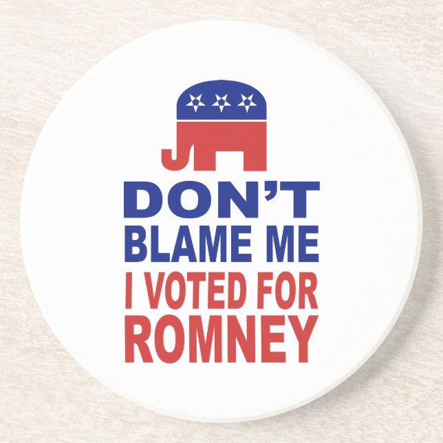 Porta-copos Não me responsabilize que eu votei para Romney (Frente)