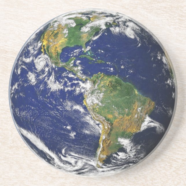 Porta-copos Nasa blue marble terra copo de arenito (Frente)