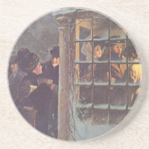 Porta-copos Natais vintages, Pessoas vitorianas em um partido