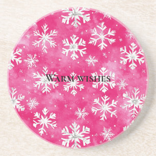 Porta-copos Natal de Glam Snowflakes Rosa