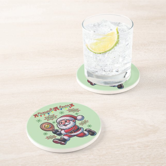 Porta-copos Natal do Pickleball Papai Noel (Lateral)