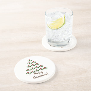 Porta-copos Natal Holly e rosa vermelha Verde