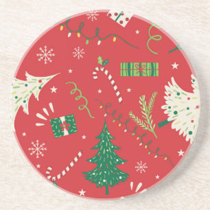 Porta-copos Natal vintage: design ornamental.
