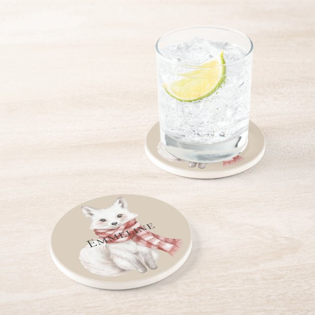 Porta-copos Natas de Natal, Raposa de Pepperminta Vermelha e B (Lateral)