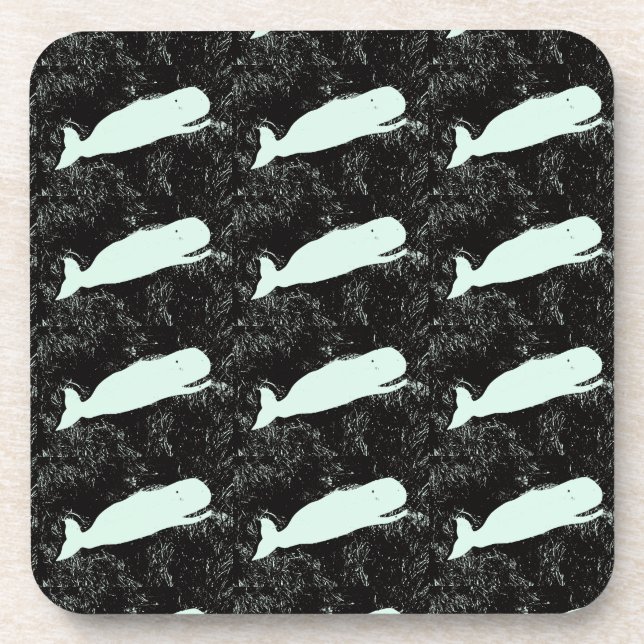 porta copos negra de baleias brancas (Frente)