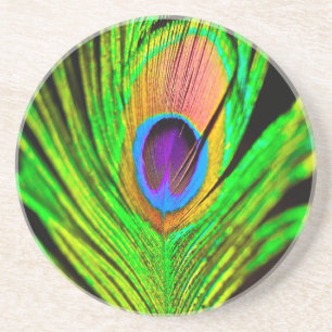 Porta-copos Neon Colors Peacock Feather