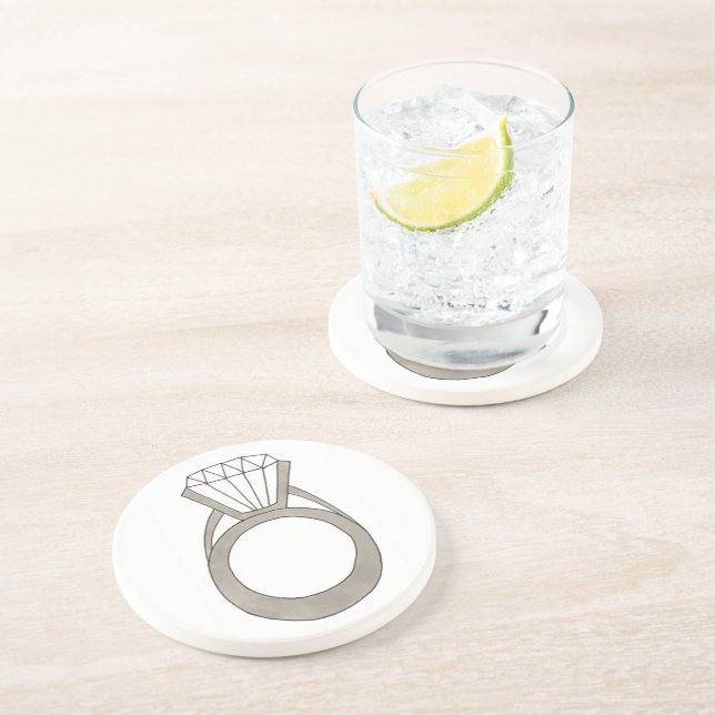 Porta-copos Noivado Diamond Ring Bling Fashionista Bride (Lateral)