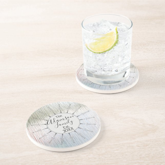 Porta-copos Nome da Família Elegante Mandala Personalizada (Lateral)