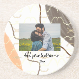 Porta-copos nome monograma de casal personalizado simples mini