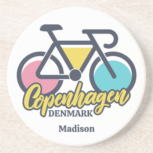 Porta-copos Nome Personalizado Copenhaga Dinamarca (Frente)