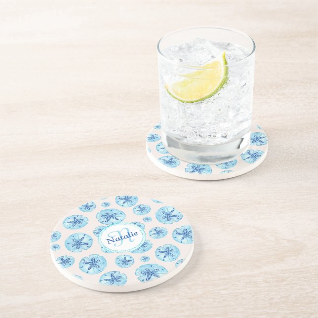 Porta-copos Nome personalizado da cor aqua azul-lacrimejante d (Lateral)