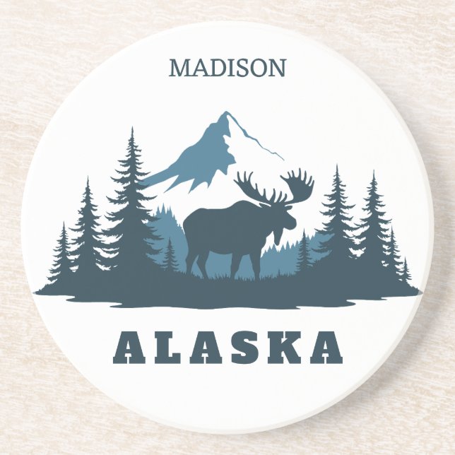 Porta-copos Nome Personalizado & Texto ALASKA (Frente)