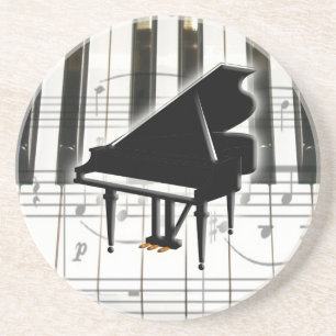 Porta-copos Notas do teclado e da música de piano