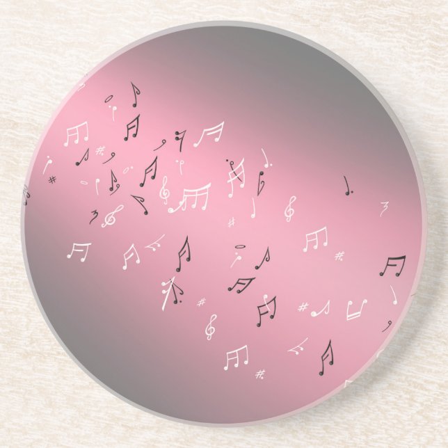 Porta-copos Notas Musicais na Sandstone à Lua (Frente)