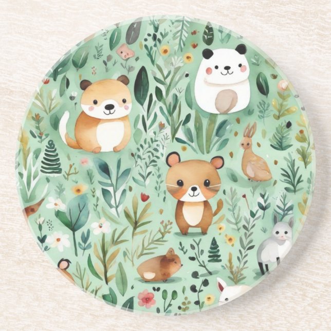 Porta-copos Núcleo de algodão, zona verde, paisagem rural (Frente)