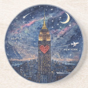 Porta-copos NYC para Seattle Christmas Coaster