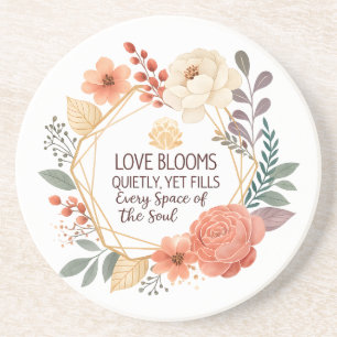Porta-copos O Amor Floresce Silenciosamente – Aquarela de Cita