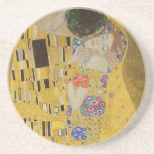 Porta-copos O Beijo, Pintura a Óleo Art Nouveau, Gustav Klimt
