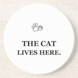 Porta-copos O Gato Vive Aqui Você é o Convidado Capa de Gato D