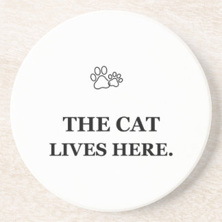 Porta-copos O Gato Vive Aqui Você é o Convidado Capa de Gato D