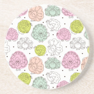 Porta-copos o pavão caçoa o vintage do papel de parede