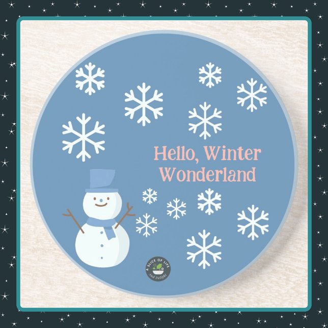 Porta-copos Olá, Winter Wonderland Sandstone (Criador carregado)