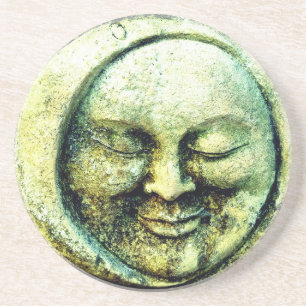 Porta-copos Olhar de pedra lua e sol face crescente