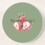 Porta-copos Olive Green Strawberries Berry Sweet<br><div class="desc">Olive Green Strawberries Berry Sweet</div>