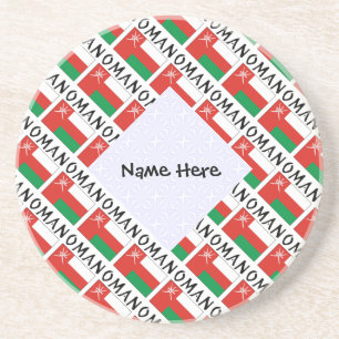 Porta-copos Oman Bandeira Omanita Preta Personalizada